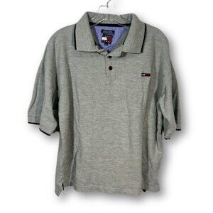Tommy Hilfiger Jeans Polo Shirt Mens Large Embroidered Classic Casual Preppy